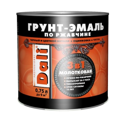 Эмаль молотковая DALI 3в1 0.75кг.