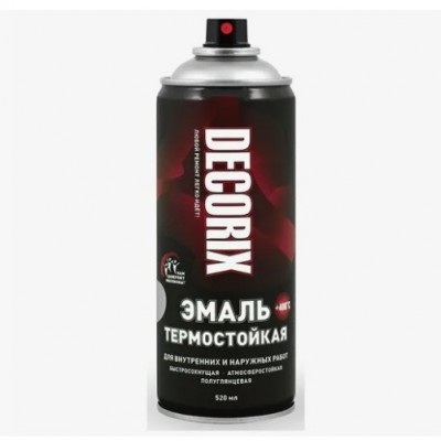 Эмаль аэрозольная DECORIX +400C, черный, 520мл.